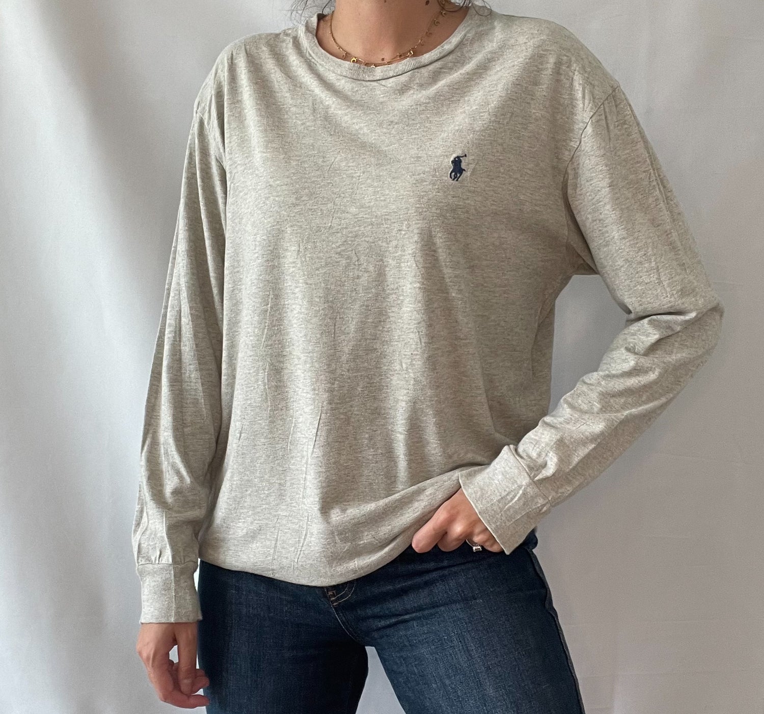 09 Ralph Lauren Grey Long Sleeve Tee