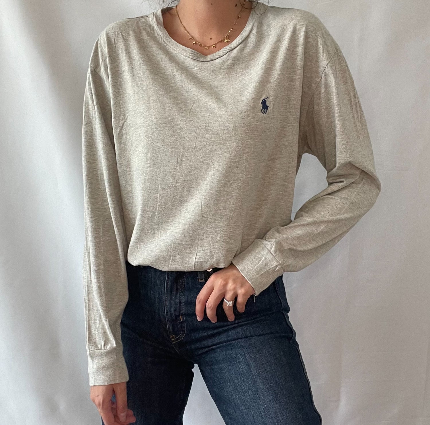 09 Ralph Lauren Grey Long Sleeve Tee