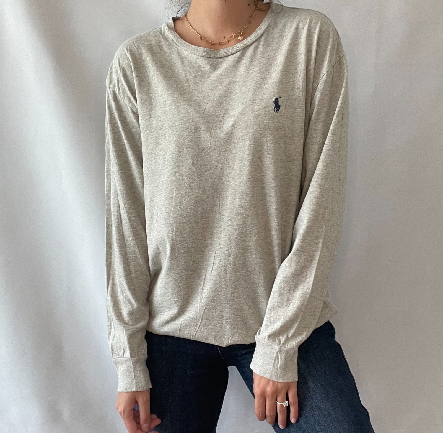 09 Ralph Lauren Grey Long Sleeve Tee