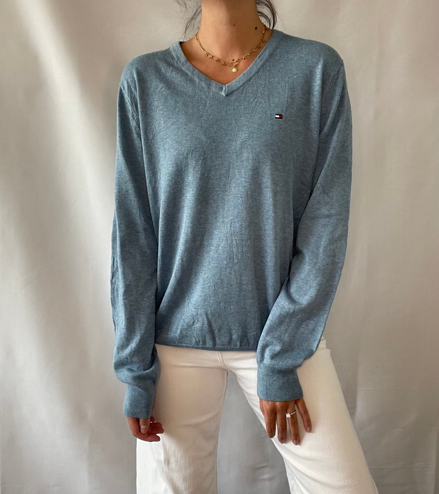 02 Tommy Light Blue Oversized Sweater