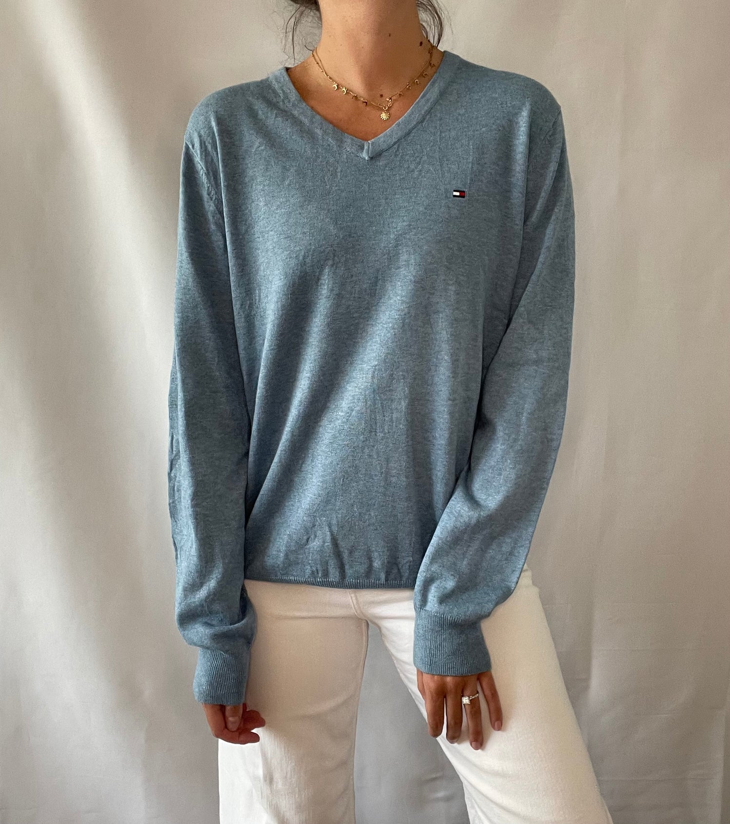 02 Tommy Light Blue Oversized Sweater