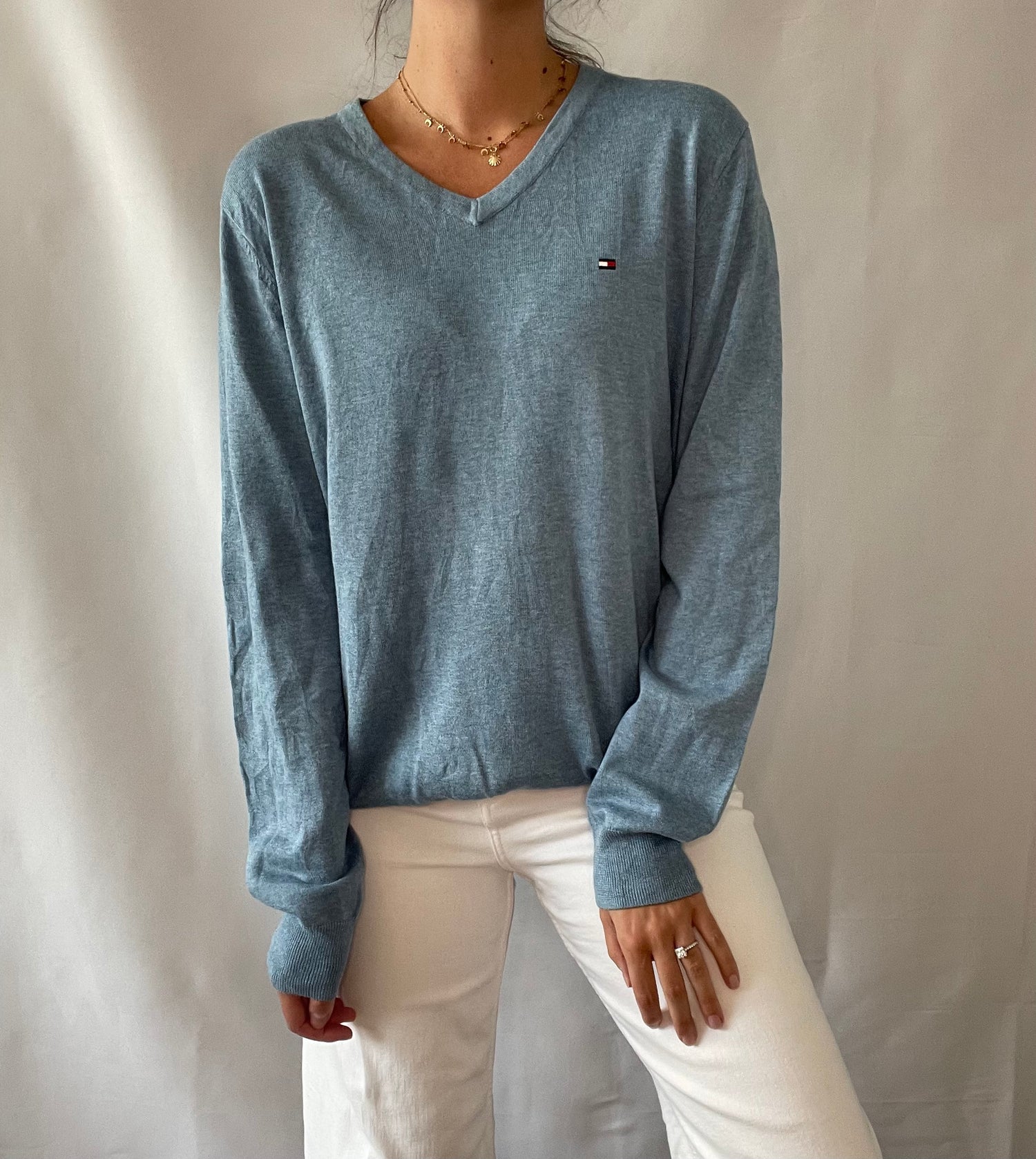 02 Tommy Light Blue Oversized Sweater