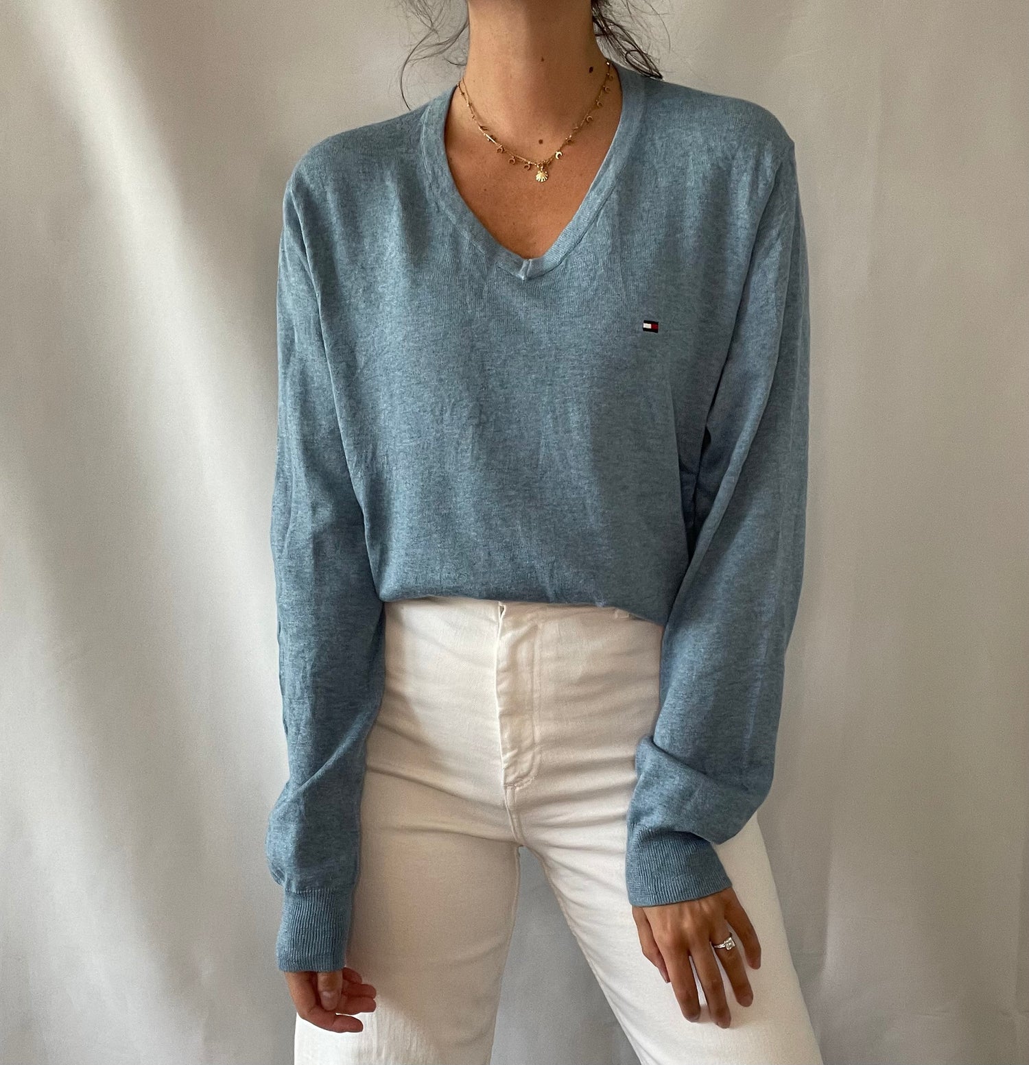 02 Tommy Light Blue Oversized Sweater