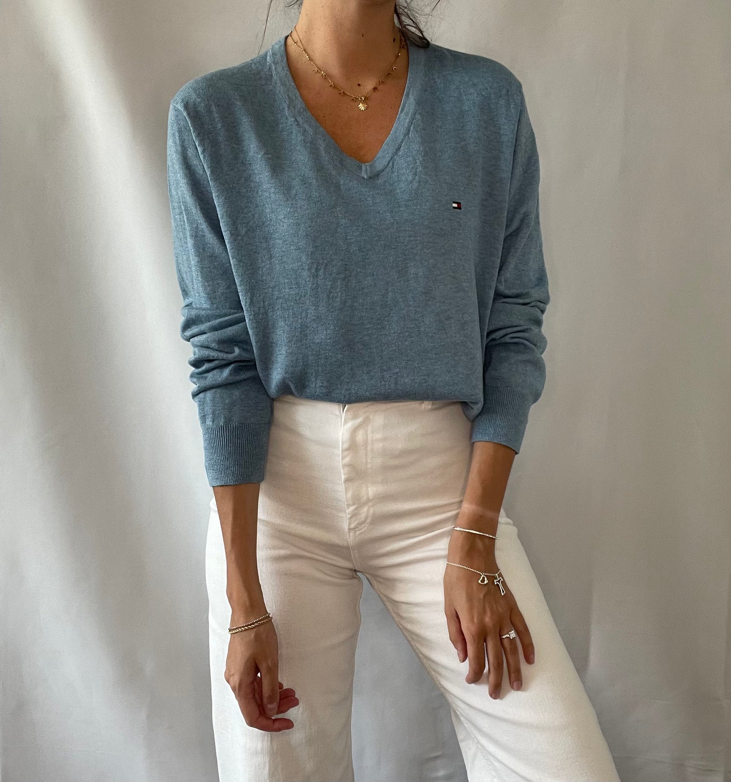 02 Tommy Light Blue Oversized Sweater