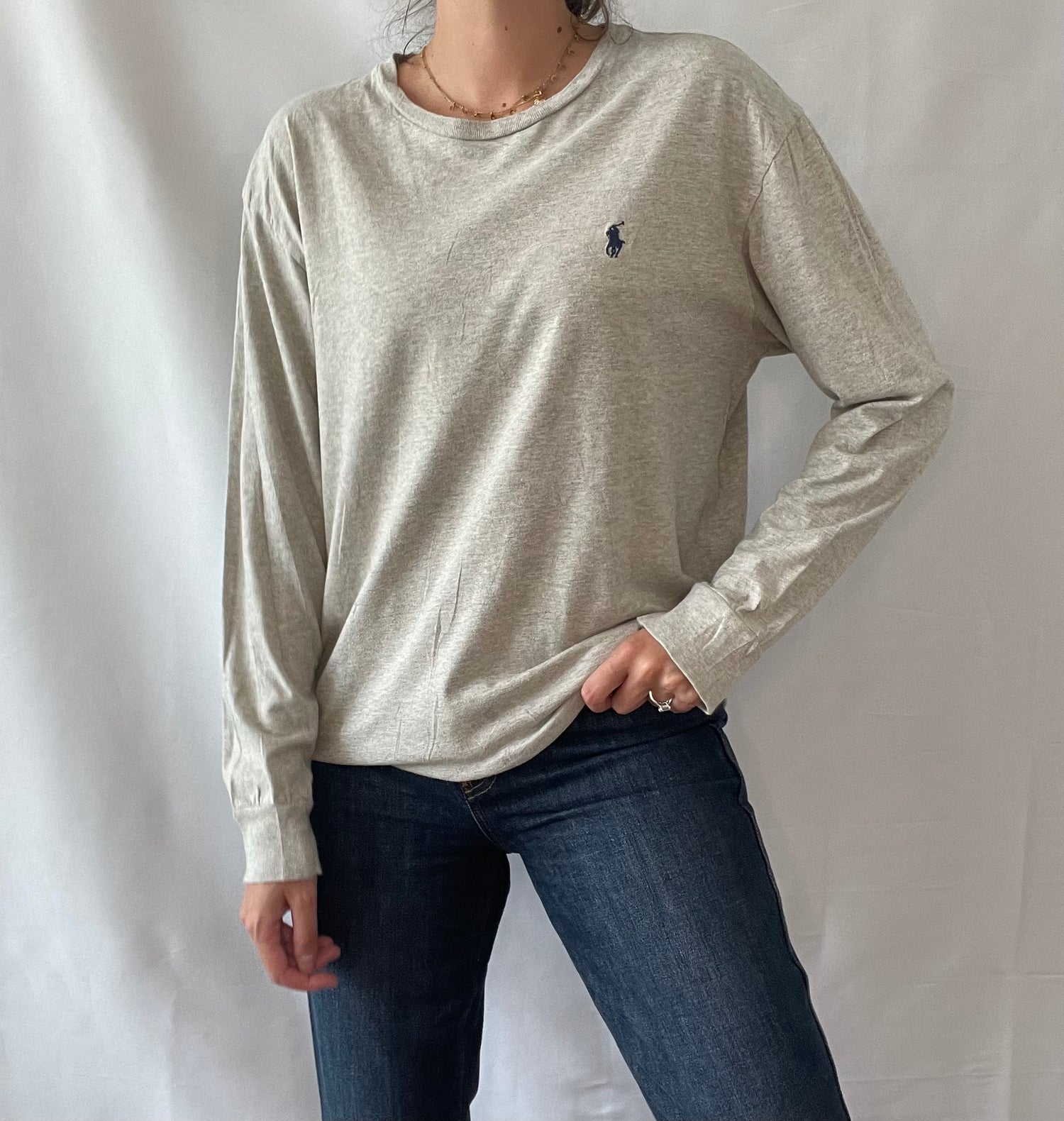 09 Ralph Lauren Grey Long Sleeve Tee